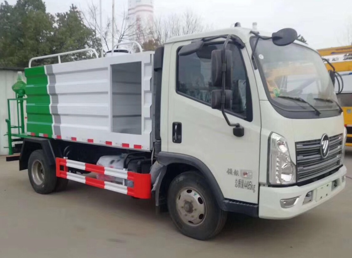 藍牌灑水車報價_國六福田時代領(lǐng)航5方藍牌抑塵車廠家價格